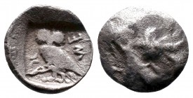 Very Interesting Samarian Obol . Circa 375-333 BC. AR Obol

Condition: Very Fine

Weight: 0.59 gr
Diameter:9 mm