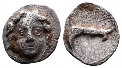 Uncertain mint AR Obol. Circa 4th century BC. 

Condition: Very Fine

Weight: 0.6 gr
Diameter:10 mm