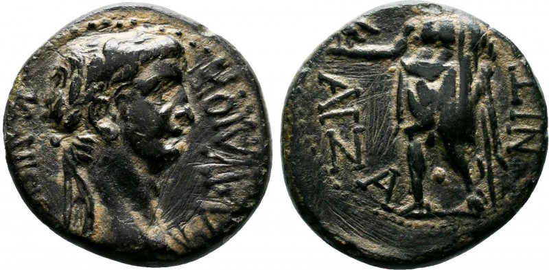 Claudius - Phrygia AEof Aezanis (41-54 AD),, Zeus Obv: Laureate head right. Lege...