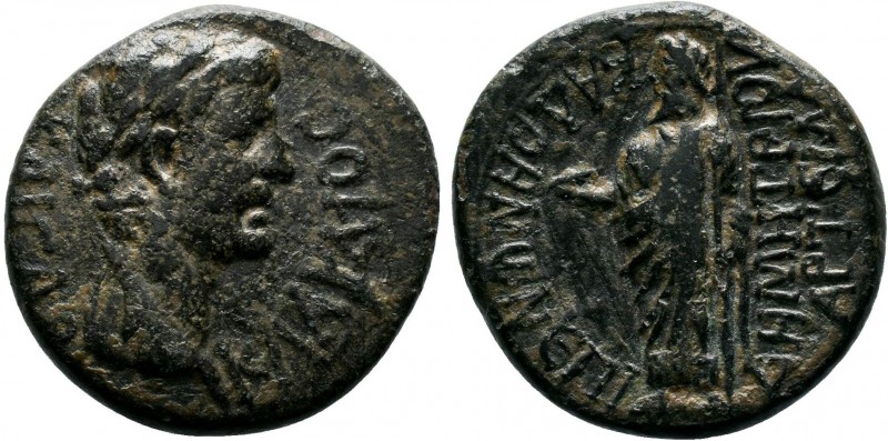 PHRYGIA. Cadi. Claudius (41-54 AD). AE Bronze.KΛΑΥΔΙΟC KΑΙCAP. Laureate head rig...