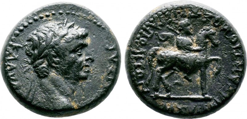 PHRYGIA. Hierapolis. Claudius (41-54 AD).AE Bronze. KΛΑΥΔΙΟC KΑΙCAP. radiate hea...