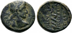 PHRYGIA. Laodicea. Augustus (27 BC-14 AD). Ae. Zeuxis Philalethes, magistrate.
Obv: ΣΕΒΑΣΤΟΣ.
Bare head of Augustus right; lituus in front.
Rev: ZEYΞΙ...