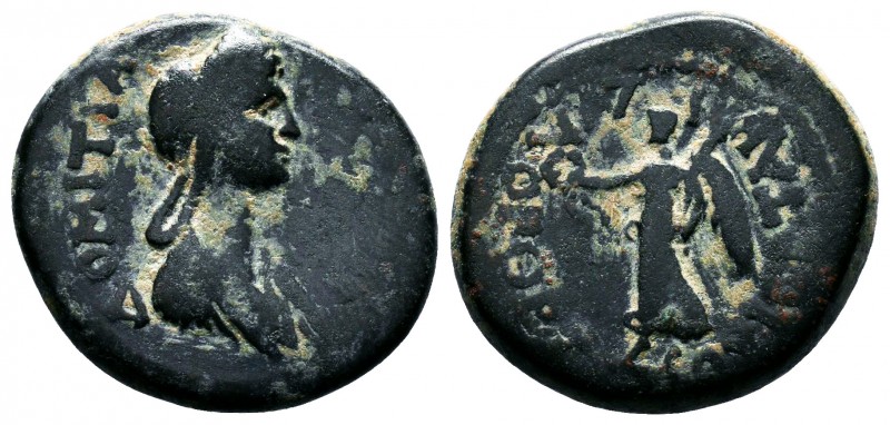 CARIA, Tabae. Domitia. Augusta,( AD 82-96).AE Bronze.ΔΟΜΙΤΙΑ ϹƐΒΑϹΤΗ.draped bust...
