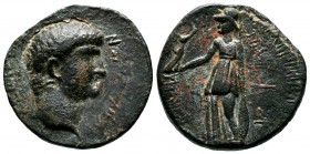 CILICIA. Pompeiopolis. Nero. (54-68 AD ).AE Bronze. NEPΩN KAIΣAP ΣEBAΣTOΣ Bare head of Nero to right. Rev / ΠOMΠHIOΠOΛEITΩN Roma-Athena standing facin...
