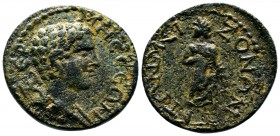 PISIDIA. Termessus. Pseudo-autonomous. (3rd century AD).AE Bronze.TЄPMHCCЄΩΝ. Bareheaded and draped bust of Hermes right, with caduceus over shoulder ...