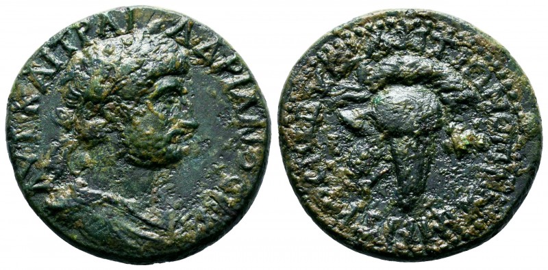 Thrace, Byzantium. Trajan. A.D. 98-117. AE 28 (28 mm, 12.94 g, 1 h). AVTO NEP TP...