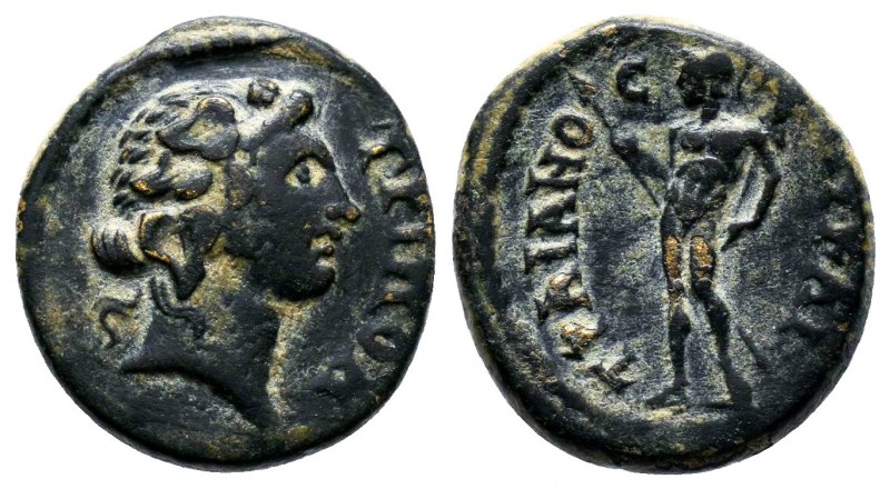 LYDIA. Tripolis. Trajan (98-117 AD). AE Bronze. Obv: ΤΡΙΠΟΛ. Head of Dionysos ri...