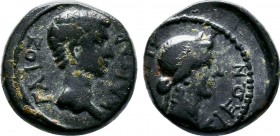 CARIA. Aphrodisias. Caligula (37-41 AD). AE Bronze. ΓAIOΣ / KAIΣAP. Bare head of Caligula right / AΦPOΔIΣIEΩN. Diademed head of Aphrodite right. RPC I...