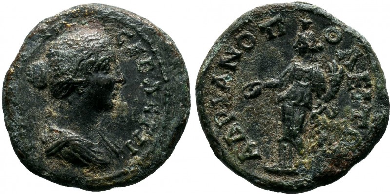 THRACE. Hadrianopolis. Faustina II (AD 147-175).AE Bronze. ΦAYCTEINA CEBACTH, dr...