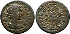 PHRYGIA. Laodicea ad Lycum. Pseudo-autonomous (3rd century AD). AE Bronze. IЄPAC CVNKΛHTOC.Draped bust of the Senate right / ΛAOΔIKЄΩN NЄΩKOP. Tyche s...