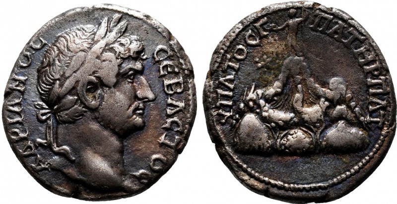 CAPPADOCIA.Caesarea. Hadrian.( 117-138 AD). AR Didrachm . AΔPIANOC CEBACTOC, lau...