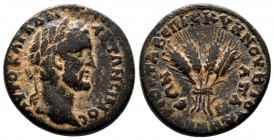 PHRYGIA.Apamea. Antoninus Pius.(c. 139-144).AE Bronze.ΑVΤΟ ΚΑΙ ΑΔΡΙ ΑΝΤΩΝƐΙΝΟϹ.laureate head of Antoninus Pius, r / ƐΠΙ ϹΚVΜΝΟV Β ΤΟV ΔΗΜΗΤΡΙΟV (Τ(Α))...