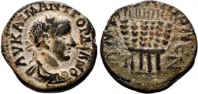CAPPADOCIA. Caesarea. Gordian III.( AD 238-244).AE Bronze. AV KAI M ANT ΓOΡΔIANOC, laureate, draped and cuirassed bust right / MHTP KAI BNE, six ears ...