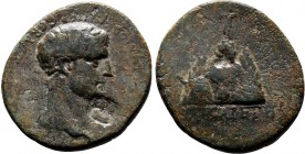 CAPPADOCIA.Caesarea. Claudius (AD 41-54). AE Bronze.ΤΙΒΕΡΙΟϹ ΚΛΑΥΔΙΟϹ ΚΑΙϹΑΡ ϹΕΒΑϹΤΟϹ.laureate head of Claudius, r / ΚΑΙϹΑΡ ΕΤ Η.Mount Argaeus surmoun...