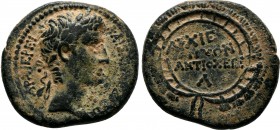 SYRIA. Seleucis and Pieria. Antioch. Augustus, (27 BC-AD 14). AE Bronze.ΚΑΙΣΑΡΙ ΣΕΒΑΣΤΩ ΑΡΧΙΕΡΕΙ.laureate head of Augustus, r / ΑΡΧΙΕΡΑΤΙΚΟΝ ΑΝΤΙΟΧΕΙΣ...