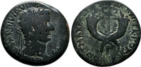 COMMAGENE. Tiberius. Commagene. (AD 14-37).AE Bronze.TI CAESAR DIVI AVGVSTI F AVGVSTVS. Laureate head right /PONT MAXIM COS III IMP VII TR POT XXI. Wi...