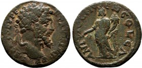 PISIDIA. Antioch. Septimius Severus, (193-211 AD).AE Bronze. L SEPT SEV PERT AVG IMP Laureate head of Septimius Severus to right / ANTIOCH CEN COL CA ...