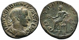 Gordian III (238-244), Sestertius, Rome, AD 241-243, AE. IMP GORDIANVS PIVS FEL AVG, laureate, draped and cuirassed bust r., Rv. P M T - R P V COS II ...