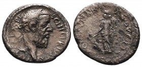 Pescennius Niger (AD 193-194). AR denarius. Antioch. IMP CAES C PESCEN NIGER IVST AVG, laureate head of Pescennius Niger right / MONETAE AVG, Moneta s...
