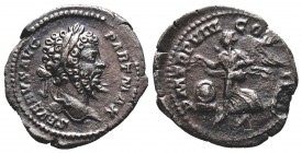 Septimius Severus AD 193-211. Laodicea Denarius AR 20mm. 3.0g. L SEPT SEV AVG IMP XI PART MAX, laureate head of Septimius Severus to right / VICTORIAE...