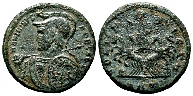 MAXIMINUS DAIA (Caesar, 305-310). Follis. Antioch.
Obv: MAXIMINVS NOB CAES.
Helm...