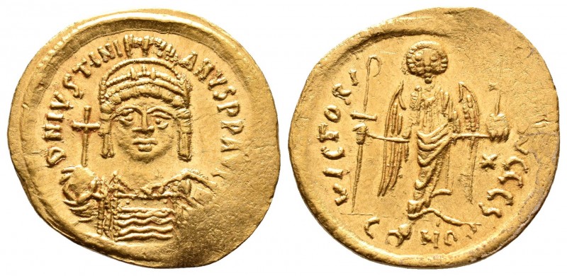 Justin II. 565-578. AV Solidus. Constantinople mint, 1st officina. Struck Januar...