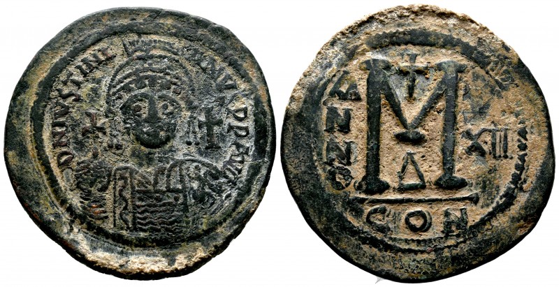 Justinian I the Great (AD 527-565). AE follis . Constantinople, RY 12 (AD 538/9)...