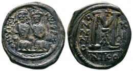 Justin II , with Sophia (565-578 AD). AE Follis

Condition: Very Fine

Weight: 12.7 gr
Diameter:30 mm