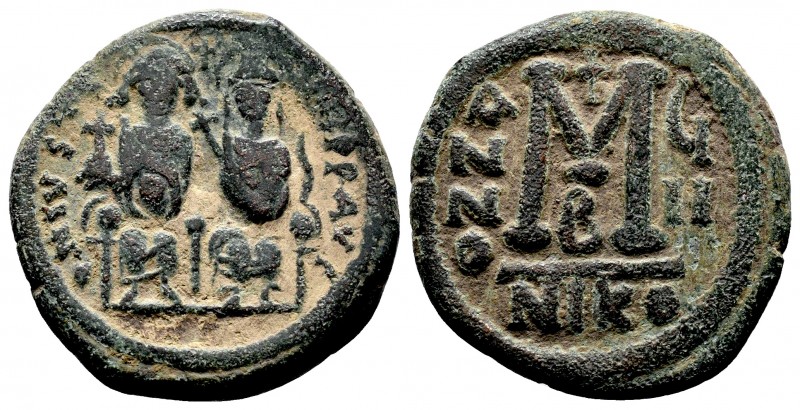 Justin II , with Sophia (565-578 AD). AE Follis

Condition: Very Fine

Weight: 1...