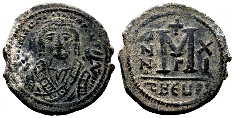 Maurice Tiber (582-602), AE Follis,

Condition: Very Fine

Weight: 12.0 gr
Diame...
