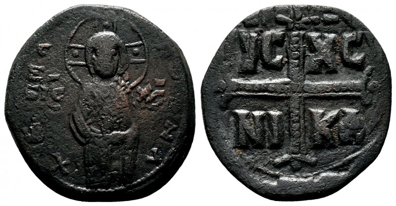 BYZANTINE EMPIRE. 976-1025 AD. AE Anonymous Follis. Bust of Jesus Christ.

Condi...