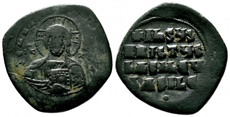BYZANTINE EMPIRE. 976-1025 AD. AE Anonymous Follis. Bust of Jesus Christ.

Condi...