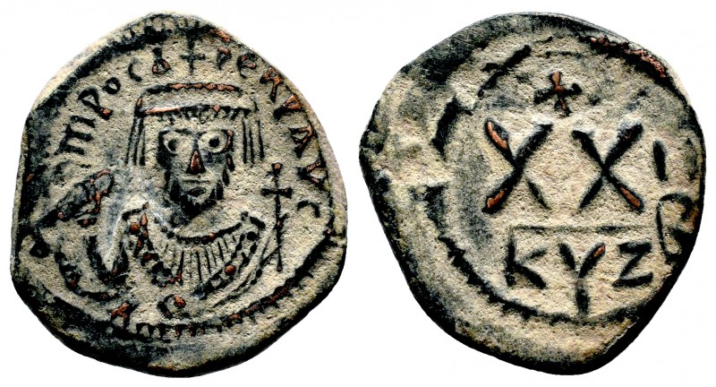 Phocas. 602-610. Æ Half Follis,. Cyzicus mint.

Condition: Very Fine

Weight: 6....
