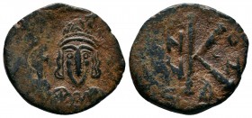 Constantin IV (668-685), AE follis, an 30, 683-684, Constantinople. 

Condition: Very Fine

Weight: 5.4 gr
Diameter:24 mm