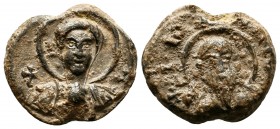 Mother of God/Saint (uncertain name)
Obv: Bust facing.
Rev: Bust of Saint 
Condition: Very Fine

Weight: 8.1 gr
Diameter: 22 mm