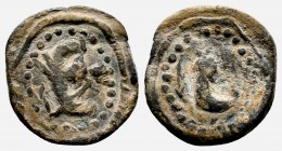 Gnostic Lead Tessera , circa 2nd-4th century AD.
Condition: Very Fine

Weight: 2.8 gr
Diameter: 17 mm