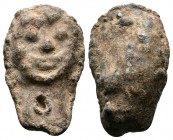 UNCERTAIN. 3rd century BC-1st century AD. PB, Face on it.
Condition: Very Fine

Weight: 11.5 gr
Diameter: 27 mm