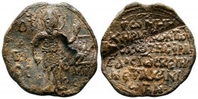 Saint Theodoros/Samir(ca 12th cent.)
Obv.: Saint John the Forerunner, standing, facial, holding a sceptre, columnarinscription with his name.Rev.: Ins...