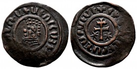 ARMENIA. Levon I (1198-1219). Ae Tank. Sis.
Obv: Crowned leonine bust facing slightly right.
Rev: Patriarchal cross; star to left and right.
Cf. AC 30...
