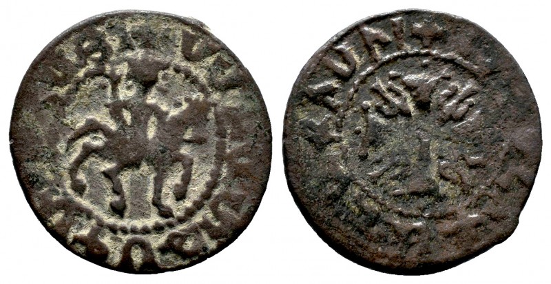 Armenian Kingdom, Cilician Armenia. Smpad. 1296-1298. Æ pogh. Smpad on horseback...