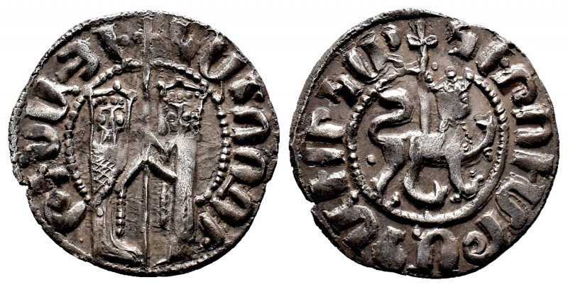 Armenia. Hetoum I and Zabel (1226-1271). AR Tram 
Obv. Standing figures facing o...