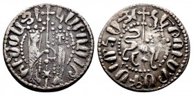 Armenia. Hetoum I and Zabel (1226-1271). AR Tram 
Obv. Standing figures facing of Hetoum and Zabel, both wearing crowns and holding between them long ...