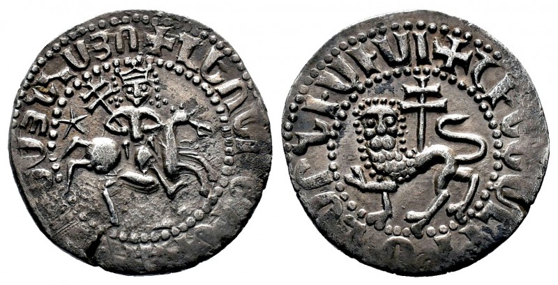 ARMENIA. Levon II (1270-1289). Tram. Sis.
Obv: Levon riding horse right, head fa...