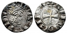 CRUSADERS, Antioch. Bohémond III. 1163-1201. BI Denier Struck circa 1163-1188. + BOAИVИDVS, helmeted head left; crescent to left, star to right; upper...