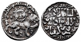 SELJUQ OF RUM.Kaykhusraw II,(1236-1245 AD).AR Dirham.Lion advancing right; facing sun and star above, two stars below .Konya mint.641 AH.Album 1218
Co...