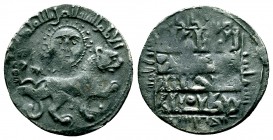 SELJUQ OF RUM.Kaykhusraw II,(1236-1245 AD).AR Dirham.Lion advancing right; facing sun and star above, two stars below .Siwas mint.639 AH.Album 1218
Co...