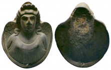 Ancient Roman bronze applique bust of goddess, 1st - 2nd Century A.D
Condition: Very Fine

Weight: 92 gr
Diameter:56 mm

Provenance: Property of a Eng...