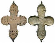 A Nice Byzantine Cross, 7th - 11th Century AD.
Condition: Very Fine

Weight: 16.8 gr
Diameter:71 mm

Provenance: Property of a English gentleman