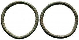 A Nice Byzantine Bracelet, 7th - 11th Century AD.
Condition: Very Fine

Weight: 36 gr
Diameter: 59 mm

Provenance: Property of a Dutch gentleman