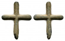 A Nice Byzantine Cross, 7th - 11th Century AD.
Condition: Very Fine

Weight: 4.0 gr
Diameter:30 mm

Provenance: Property of a Dutch gentleman